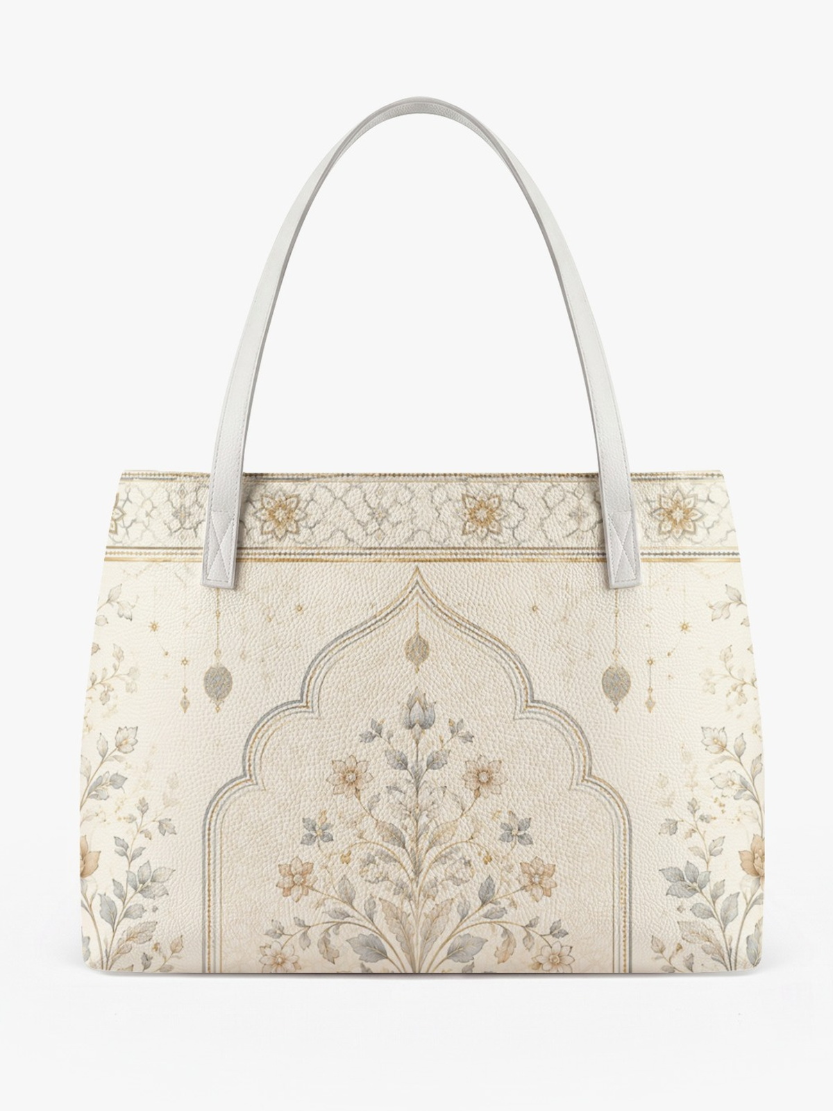 Cream Printed Shoulder Bag 
