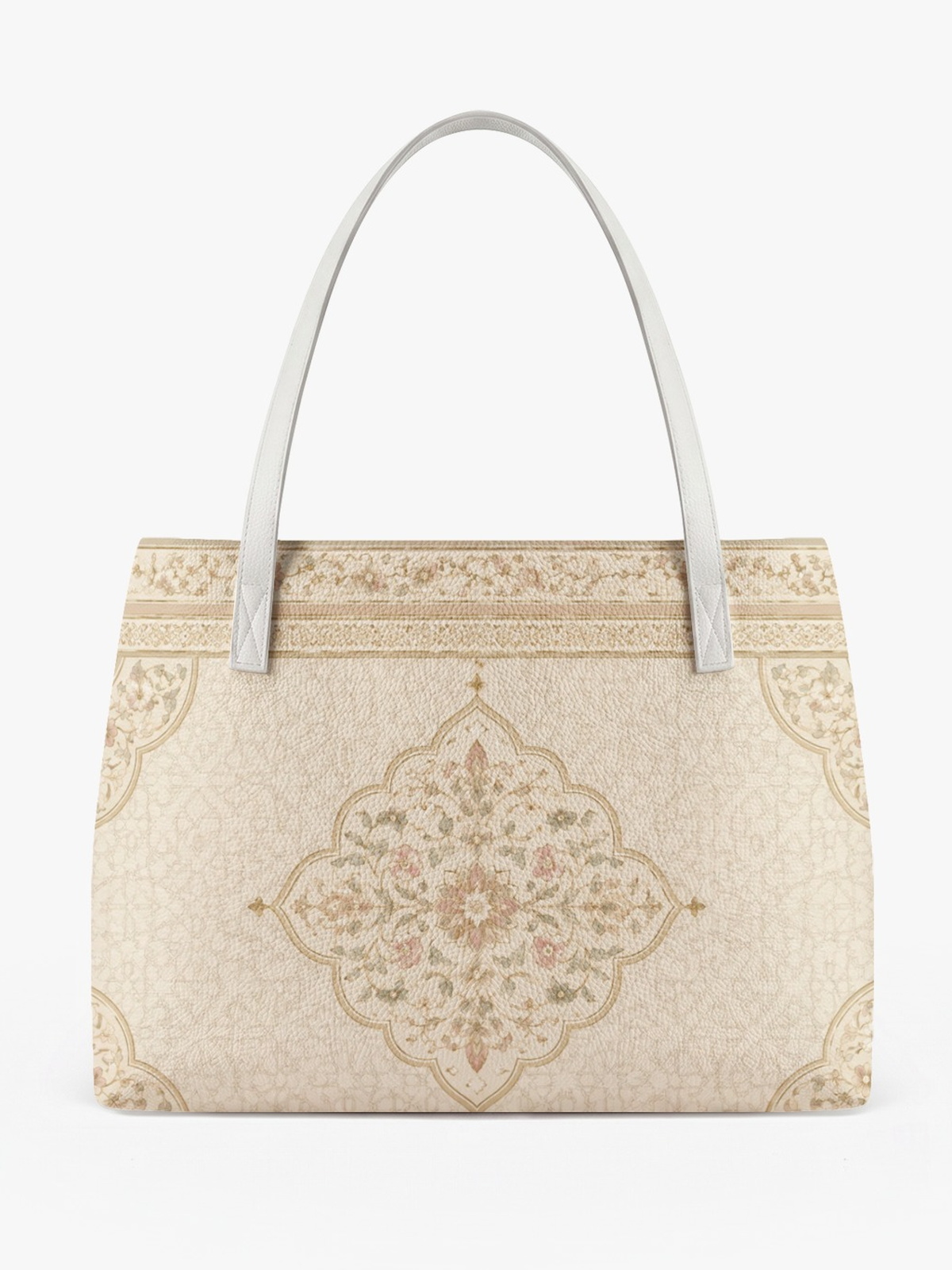 Cream Printed Tote 