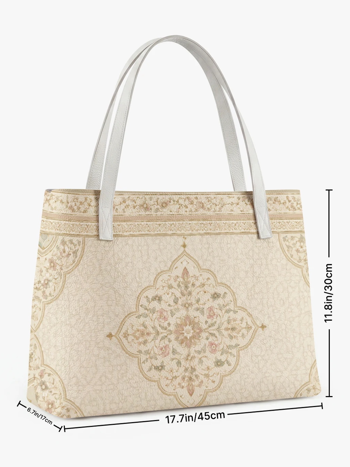 Cream Printed Tote 