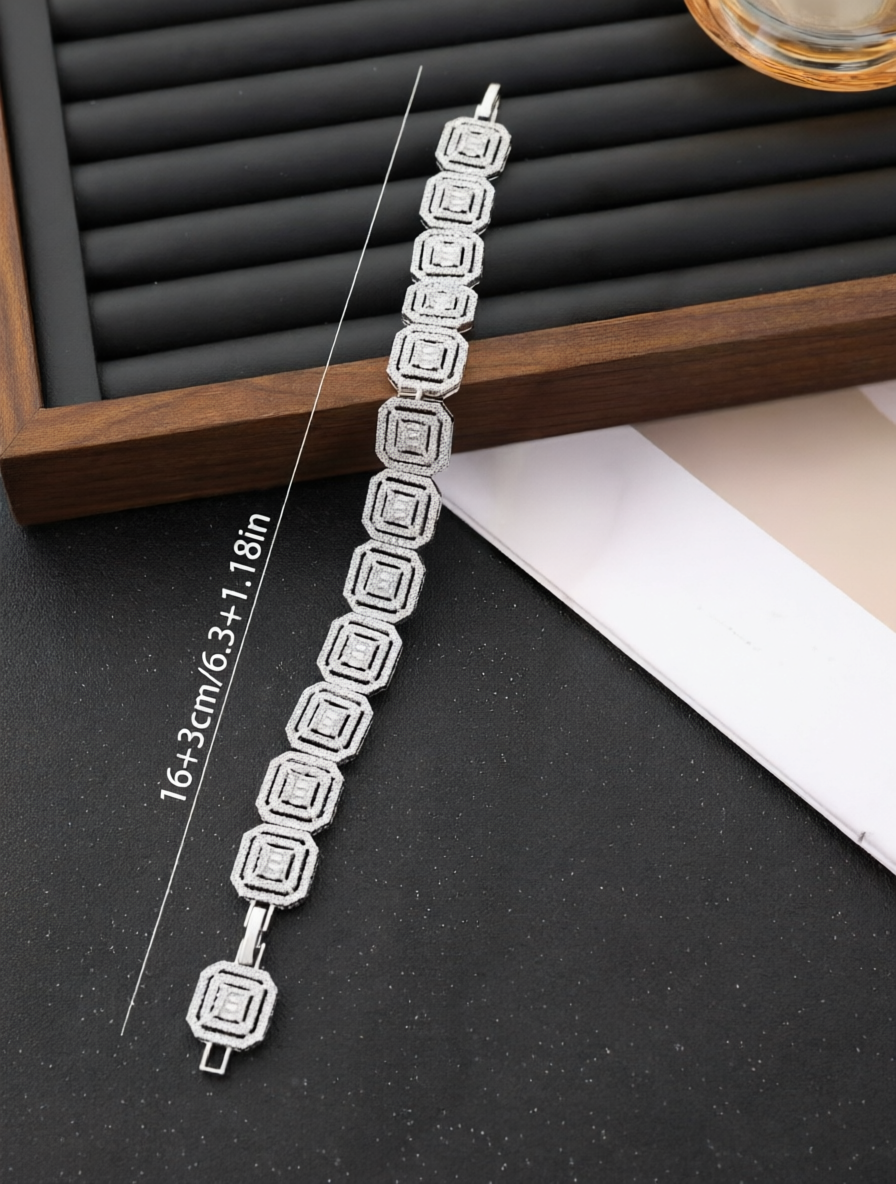 Silver Solid Link Bracelet