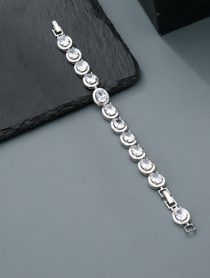 Silver Solid Link Bracelet