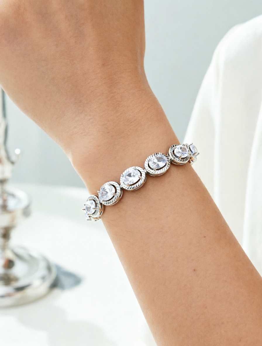 Silver Solid Link Bracelet