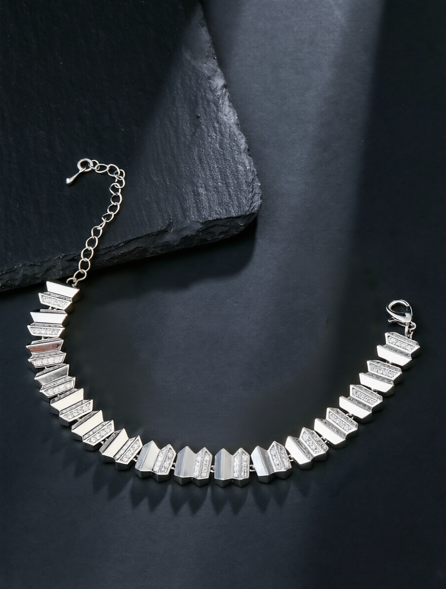 Silver Solid Link Bracelet