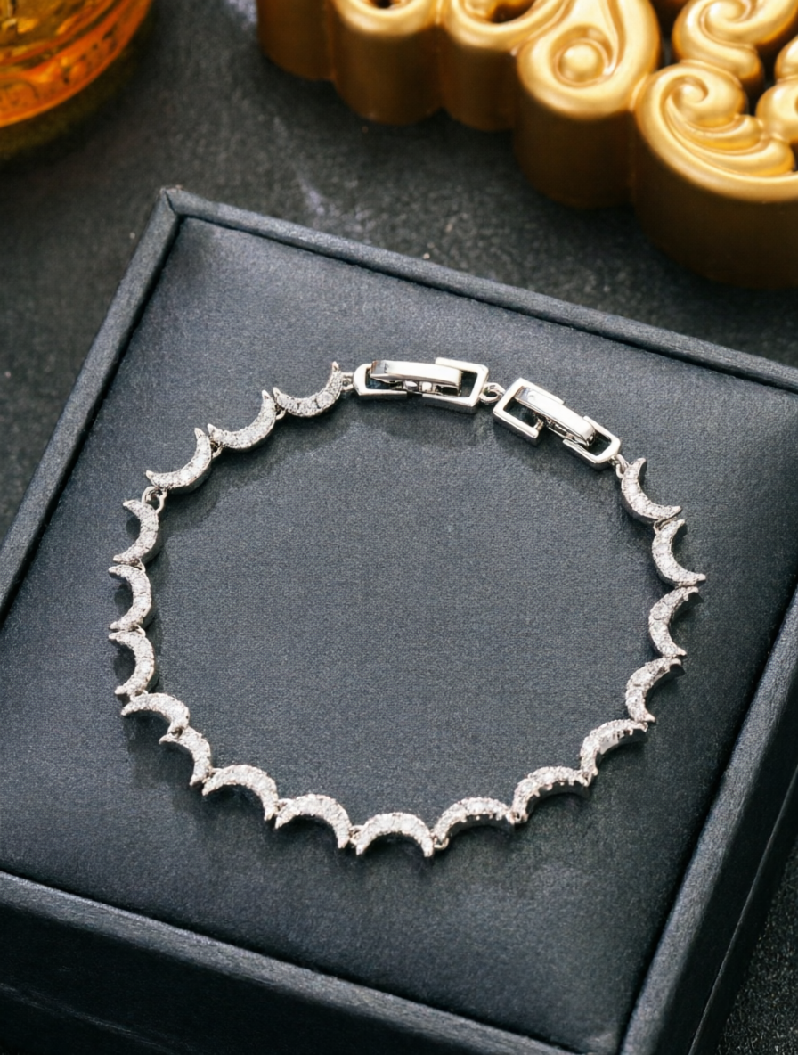 Silver Texture Link Bracelet