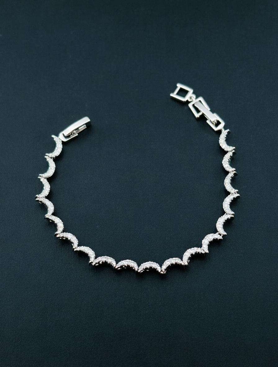 Silver Texture Link Bracelet