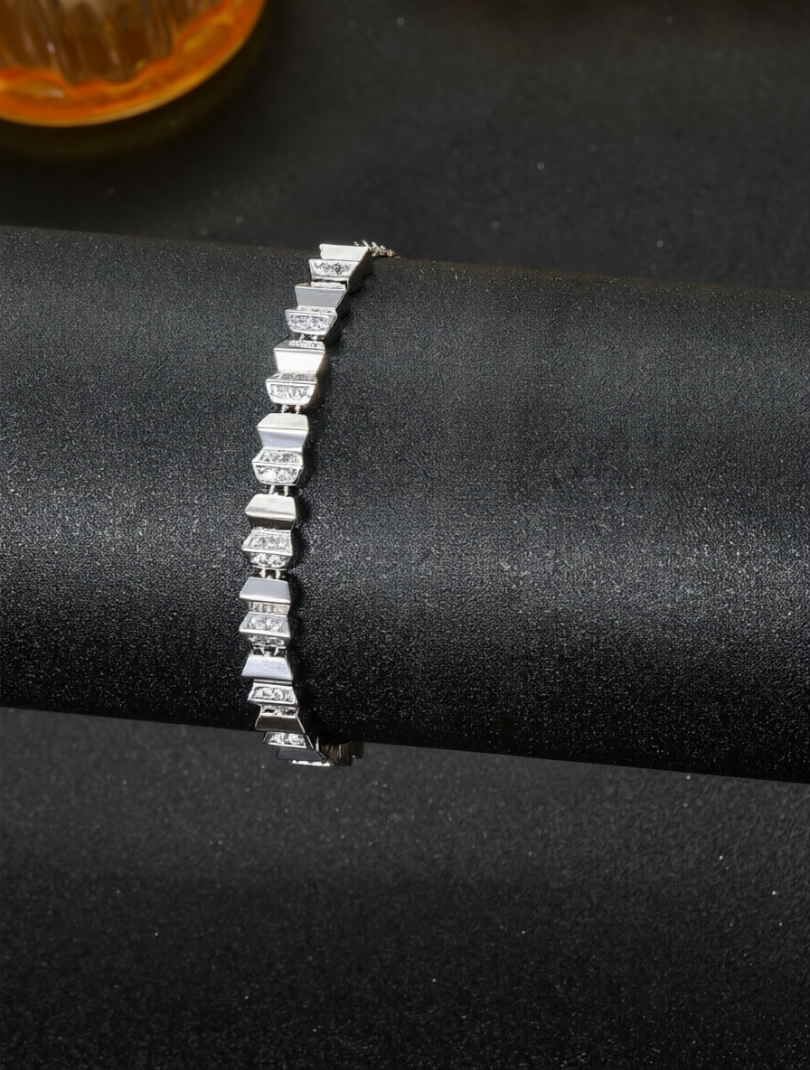 Silver Solid Link Bracelet