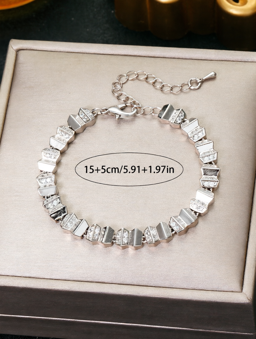 Silver Solid Link Bracelet