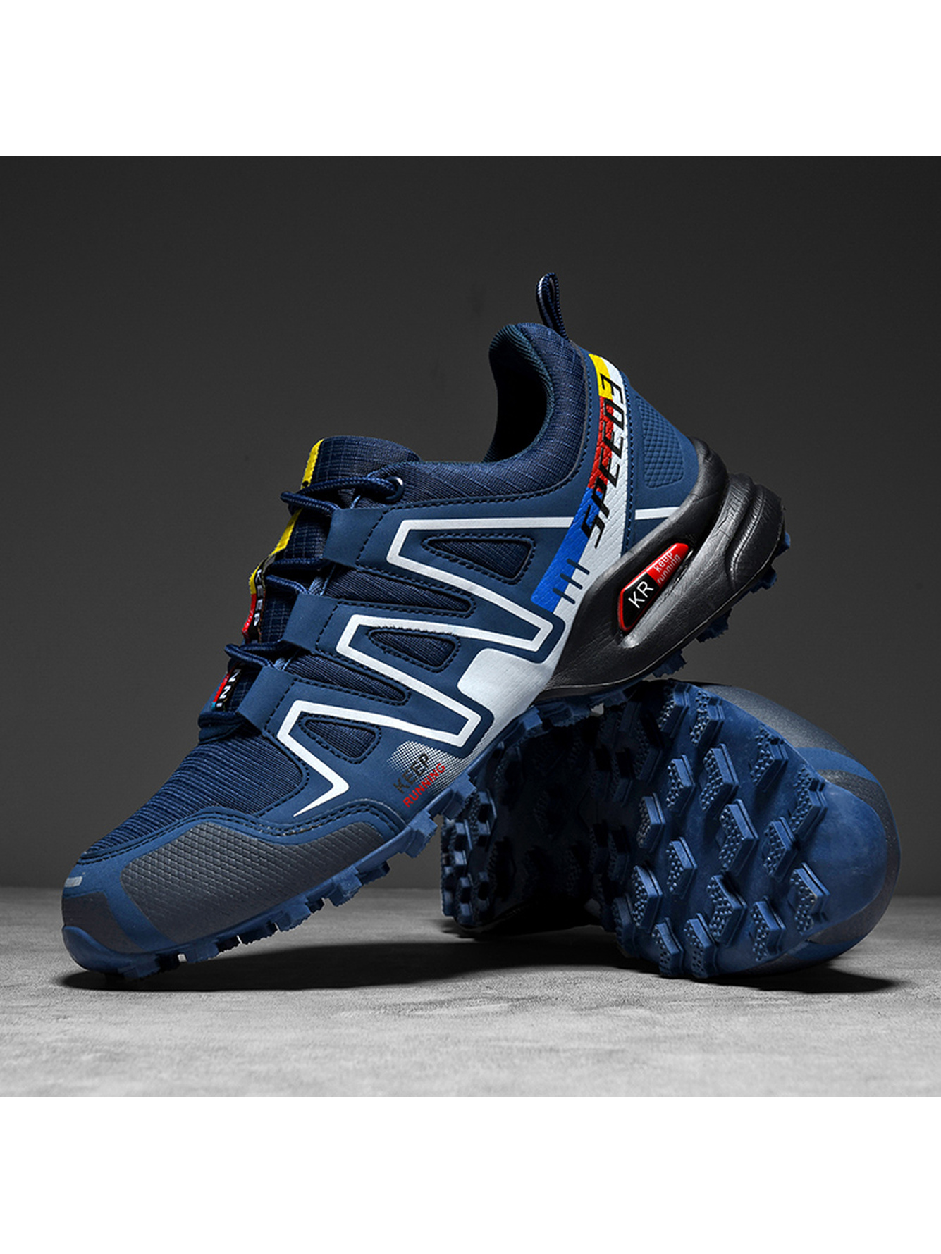 Men Navy Blue Trail Running Shoes