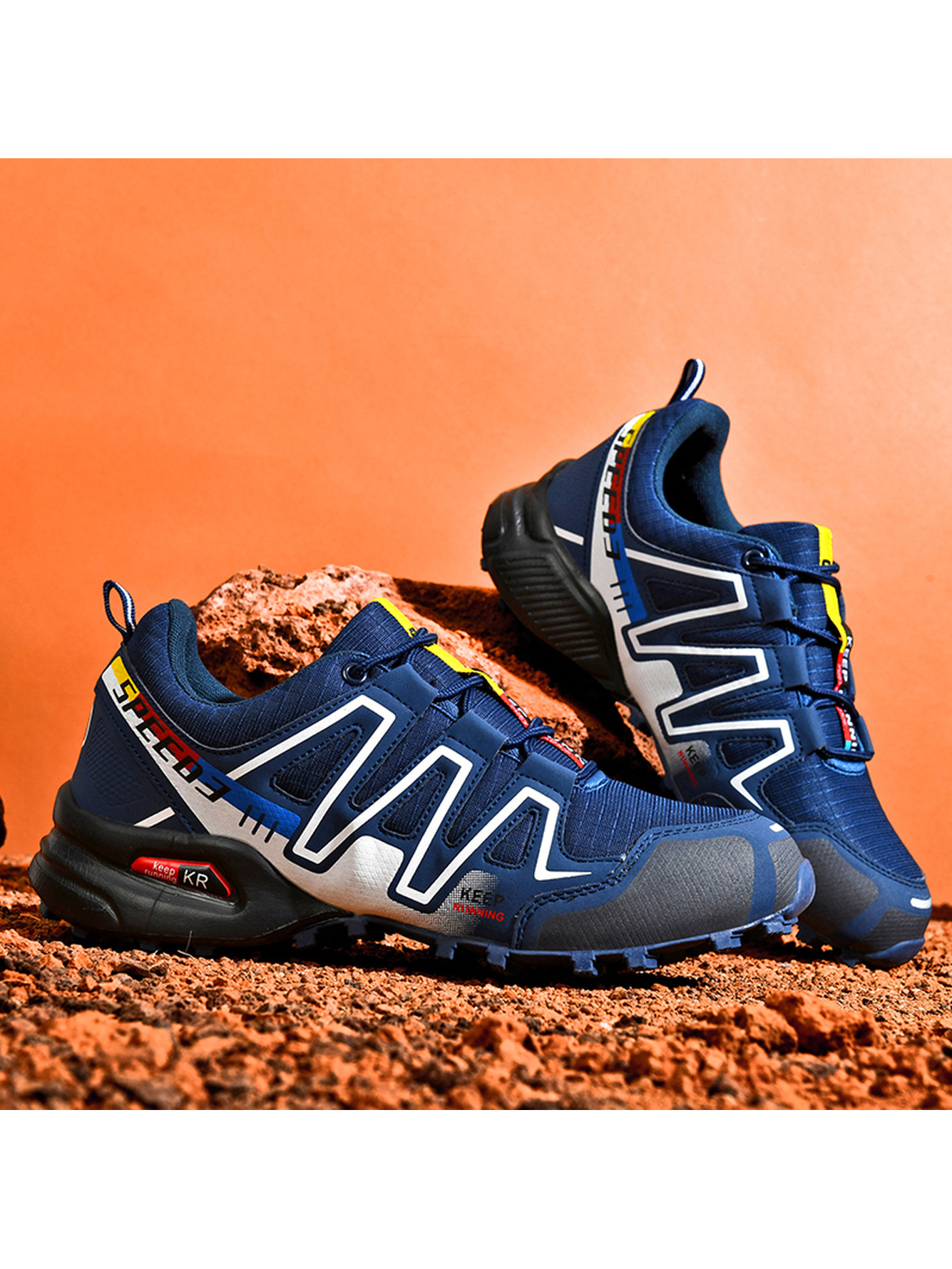 Men Navy Blue Trail Running Shoes