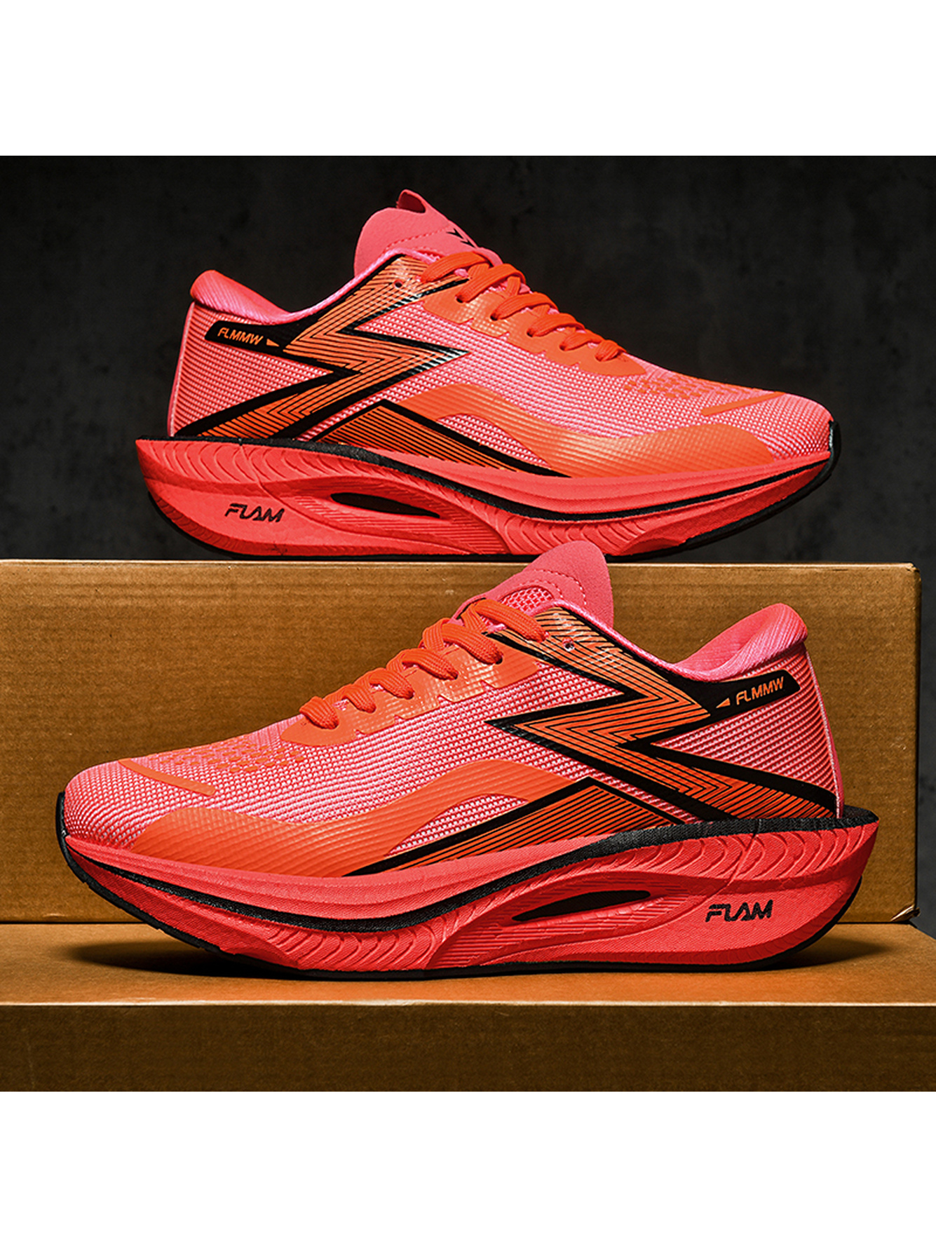 Men Pink and Orange Running Shoes