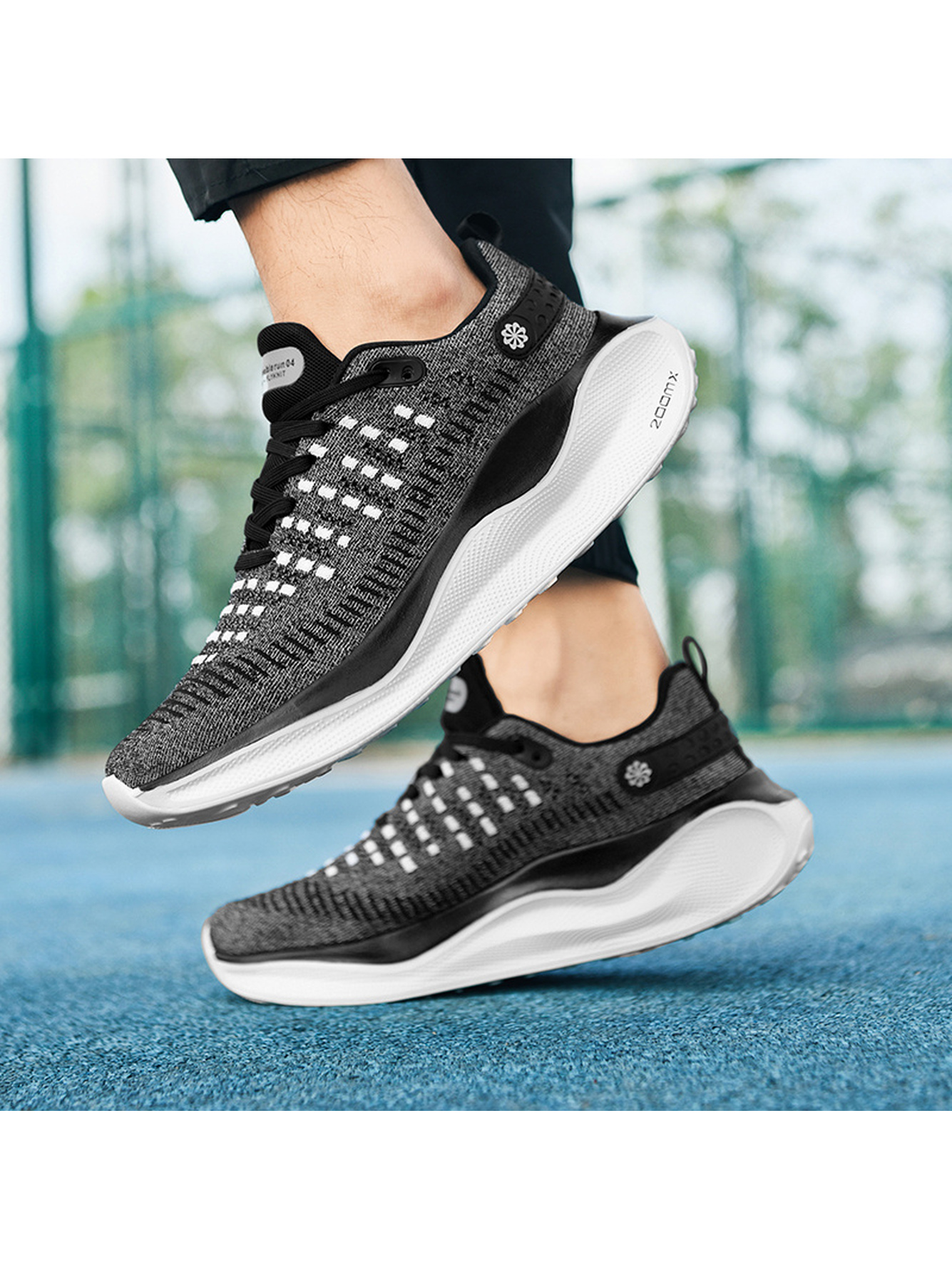 Men Dark Blue Knit Sports Shoes