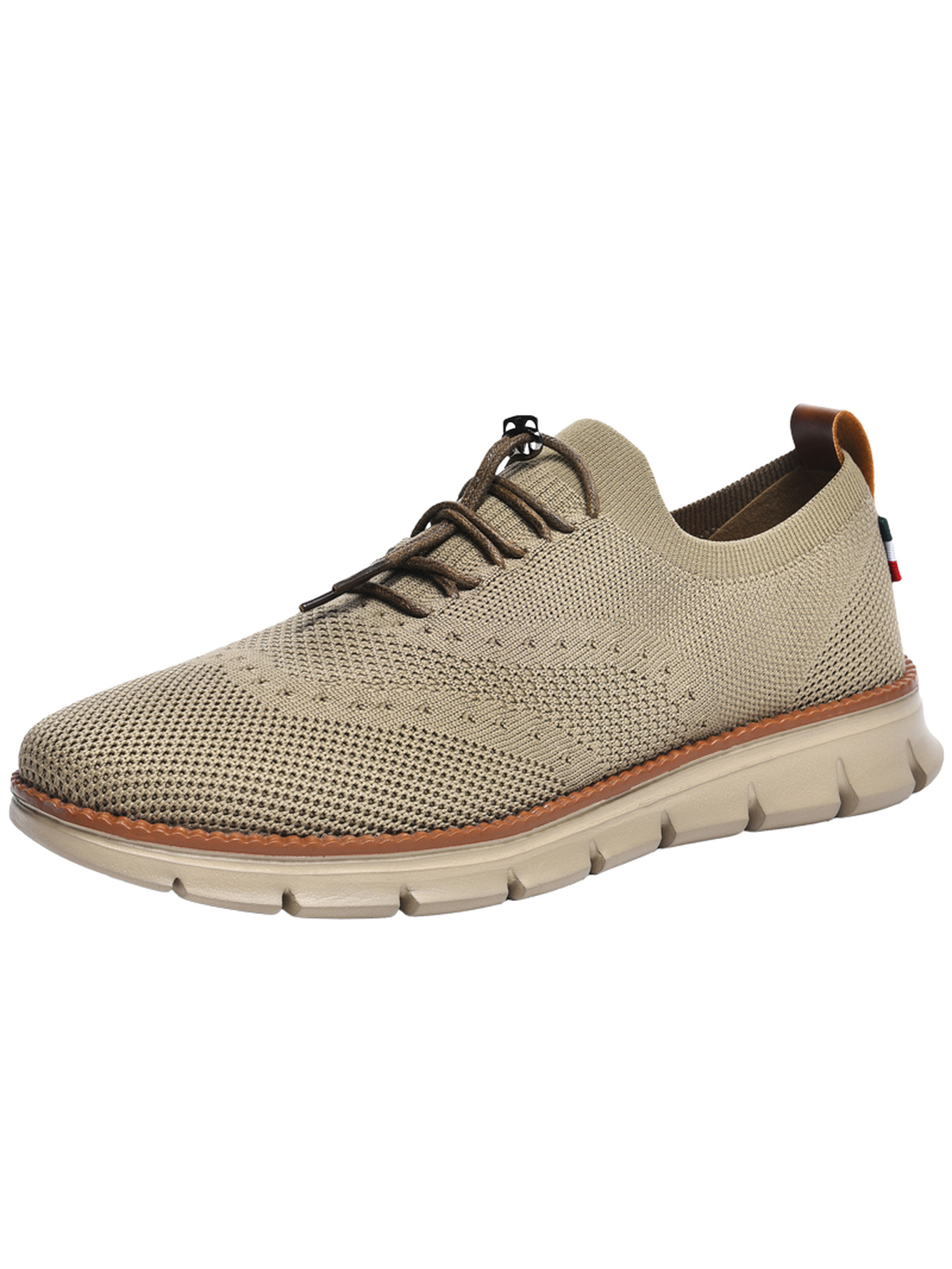 Khaki Men Knit Sports Sneakers
