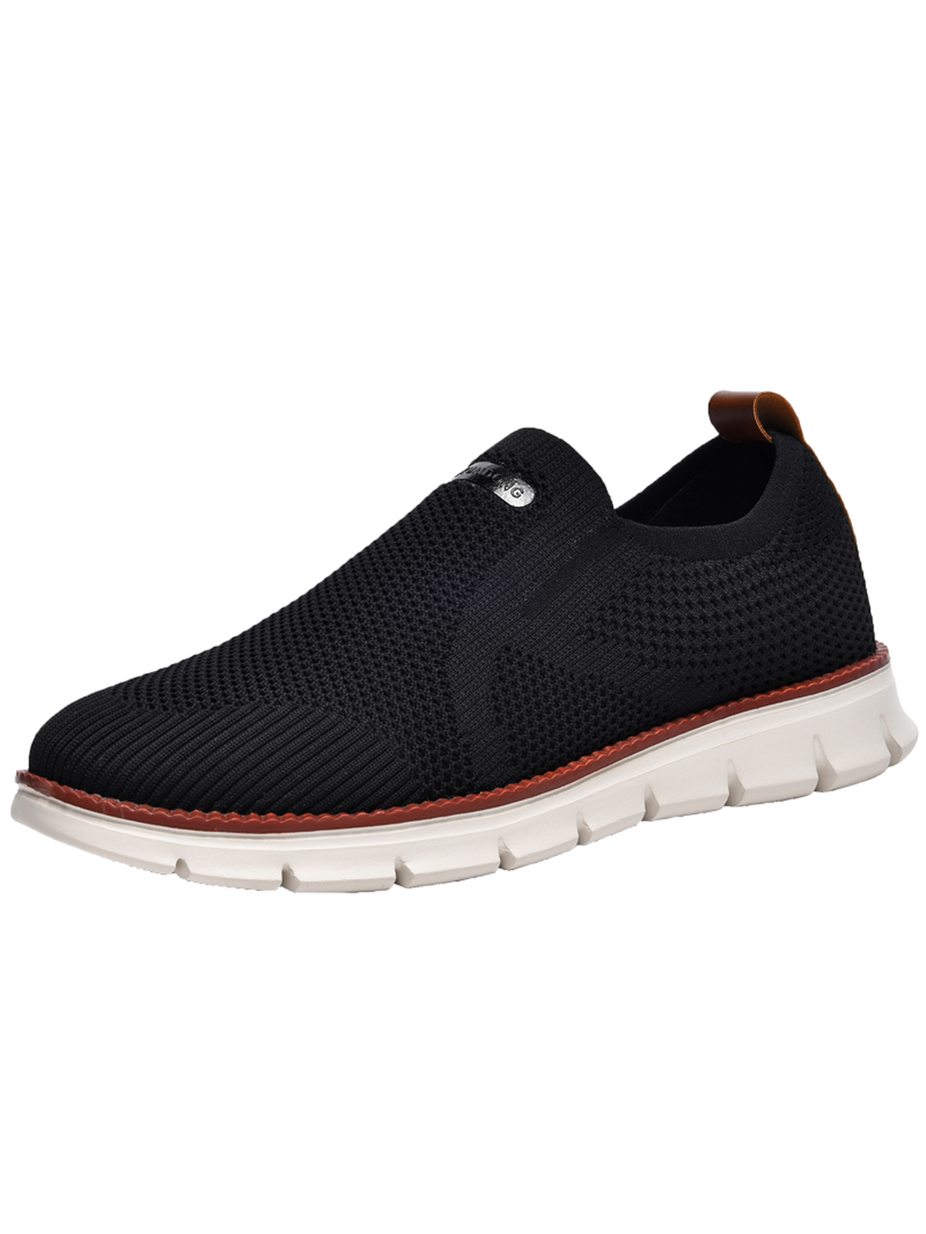 Men Black Slip-On Sports Sneakers