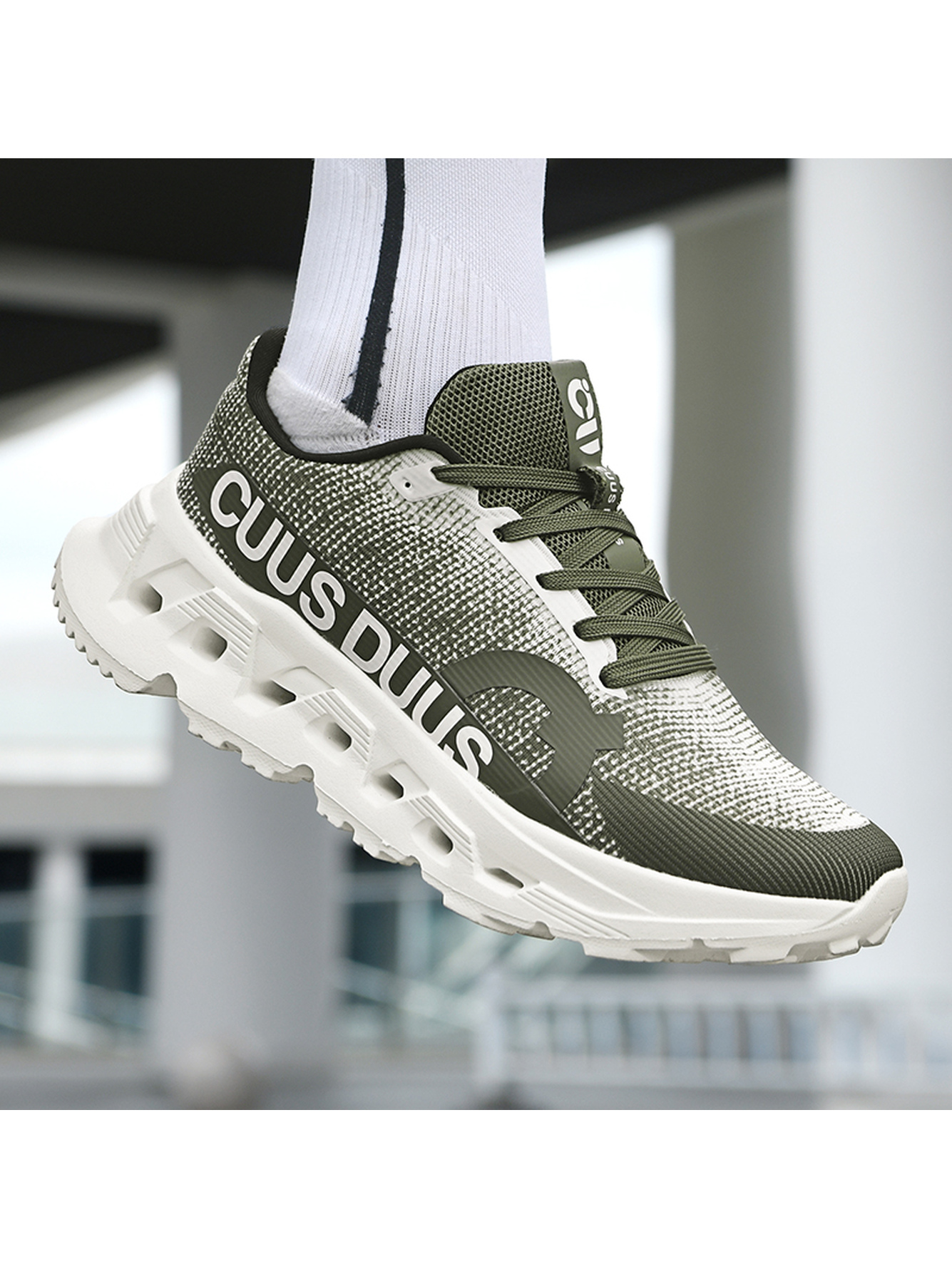 Men Green Athletic Running Sneakers