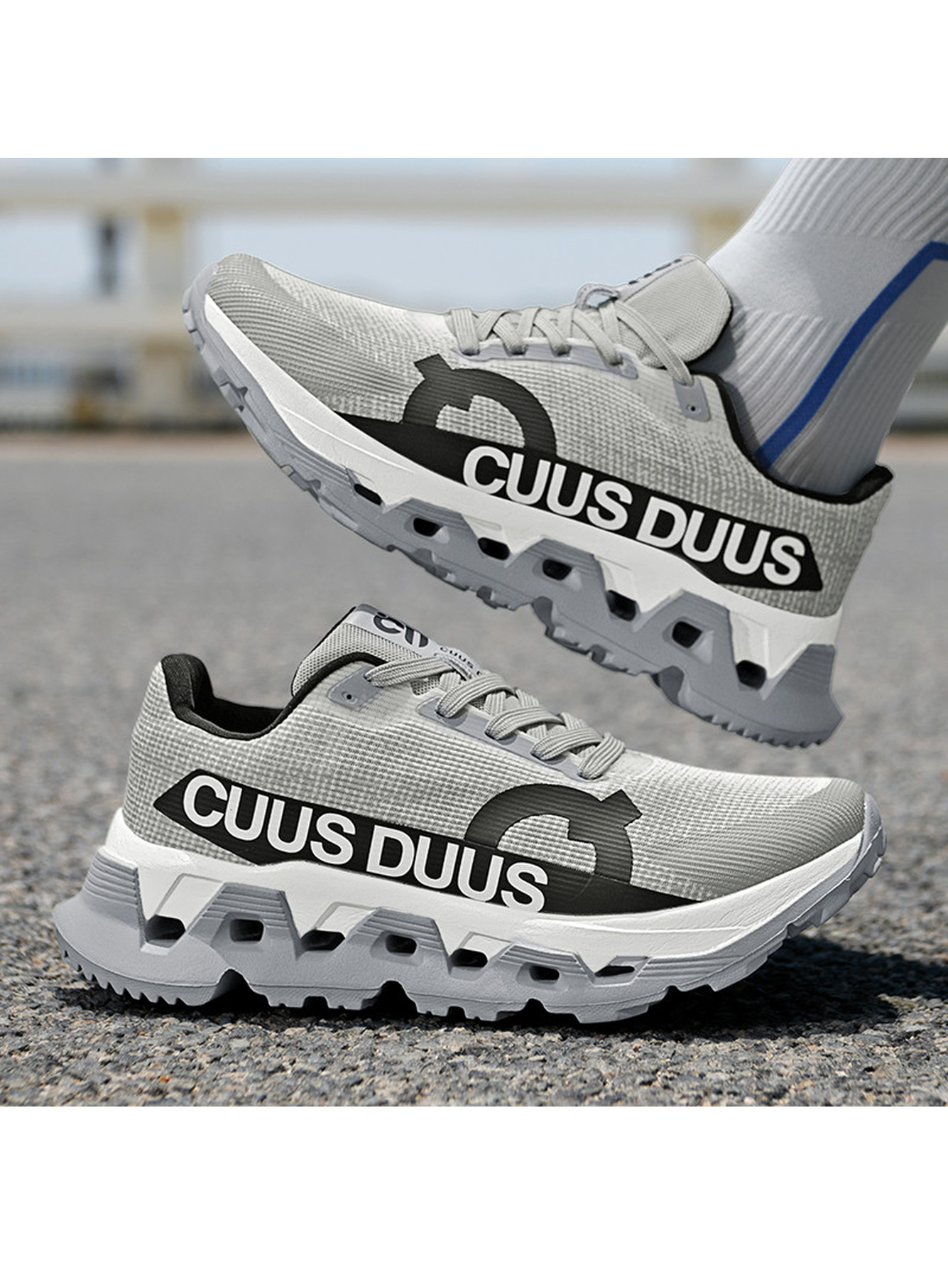Men Grey Athletic Sports Sneakers