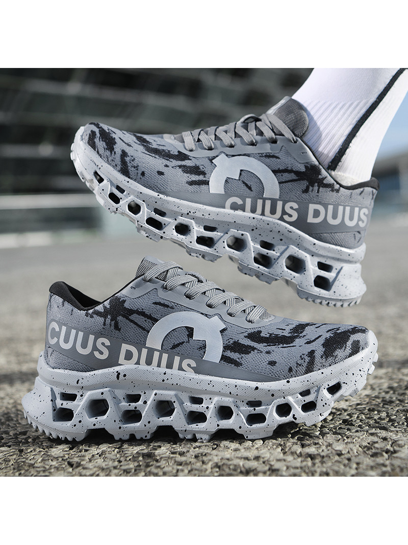 Men Grey Athletic Running Shoes