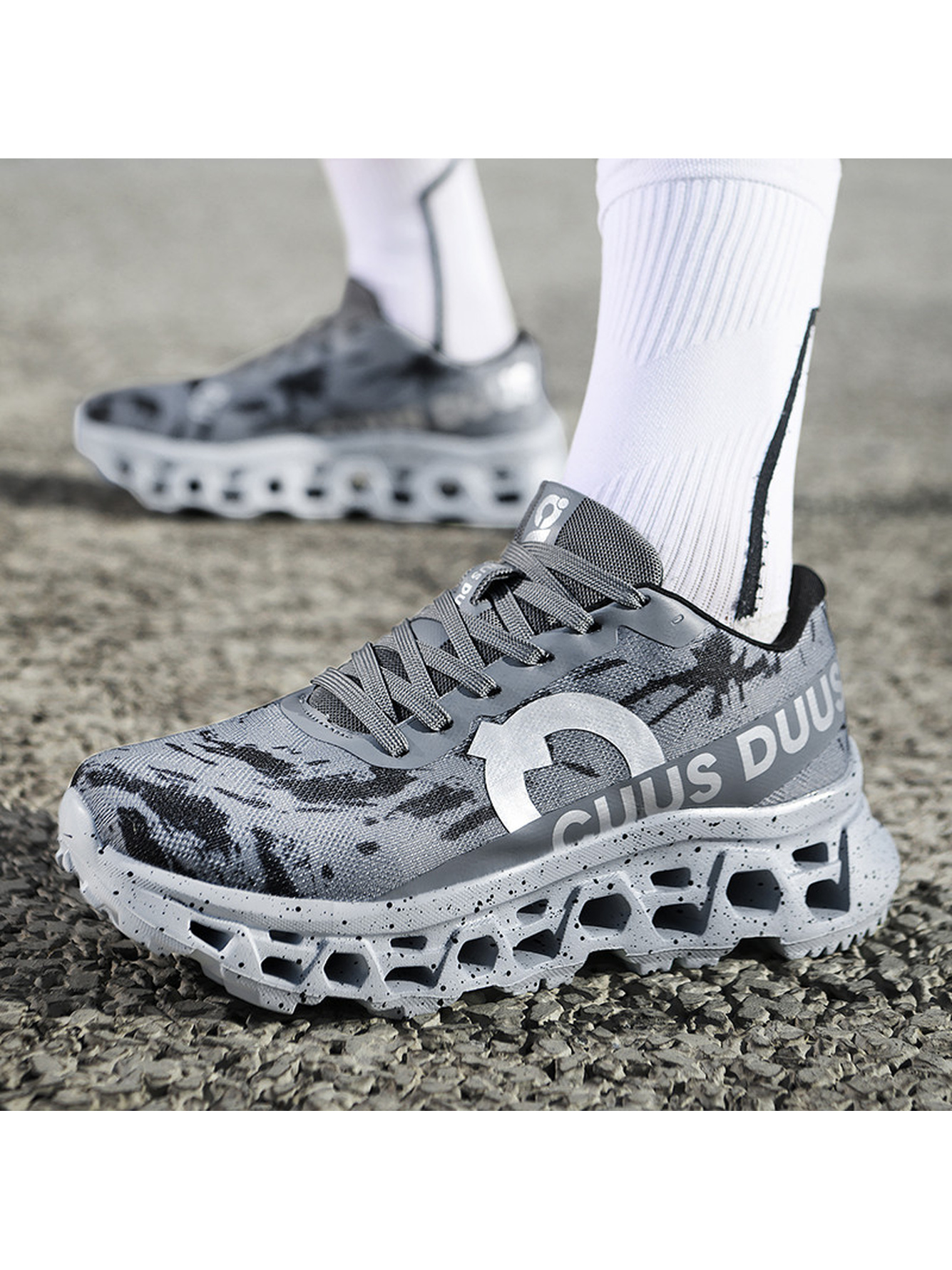 Men Grey Athletic Running Shoes