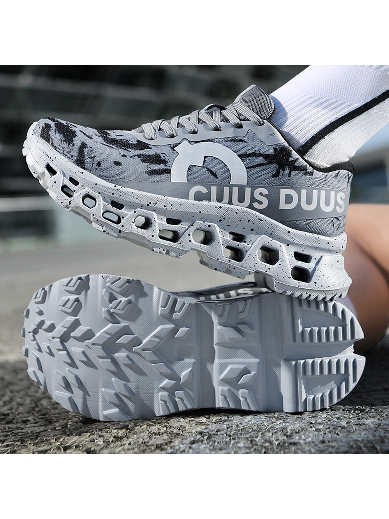 Men Grey Athletic Running Shoes