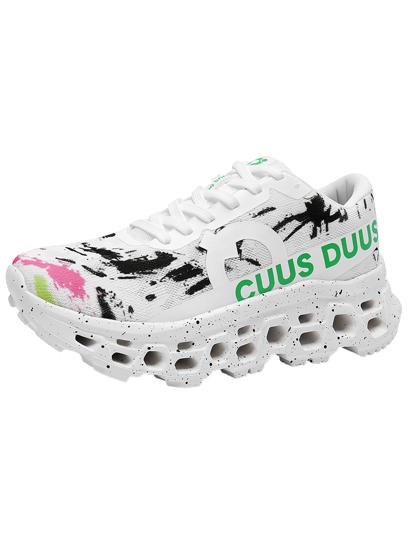 White Splash Art Men Sports Sneakers