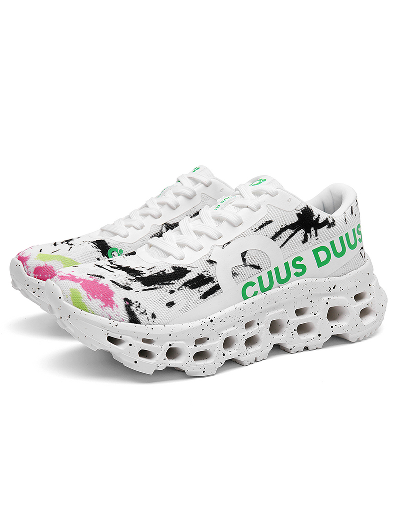 White Splash Art Men Sports Sneakers