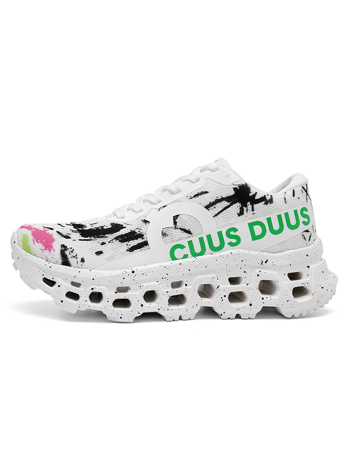 White Splash Art Men Sports Sneakers