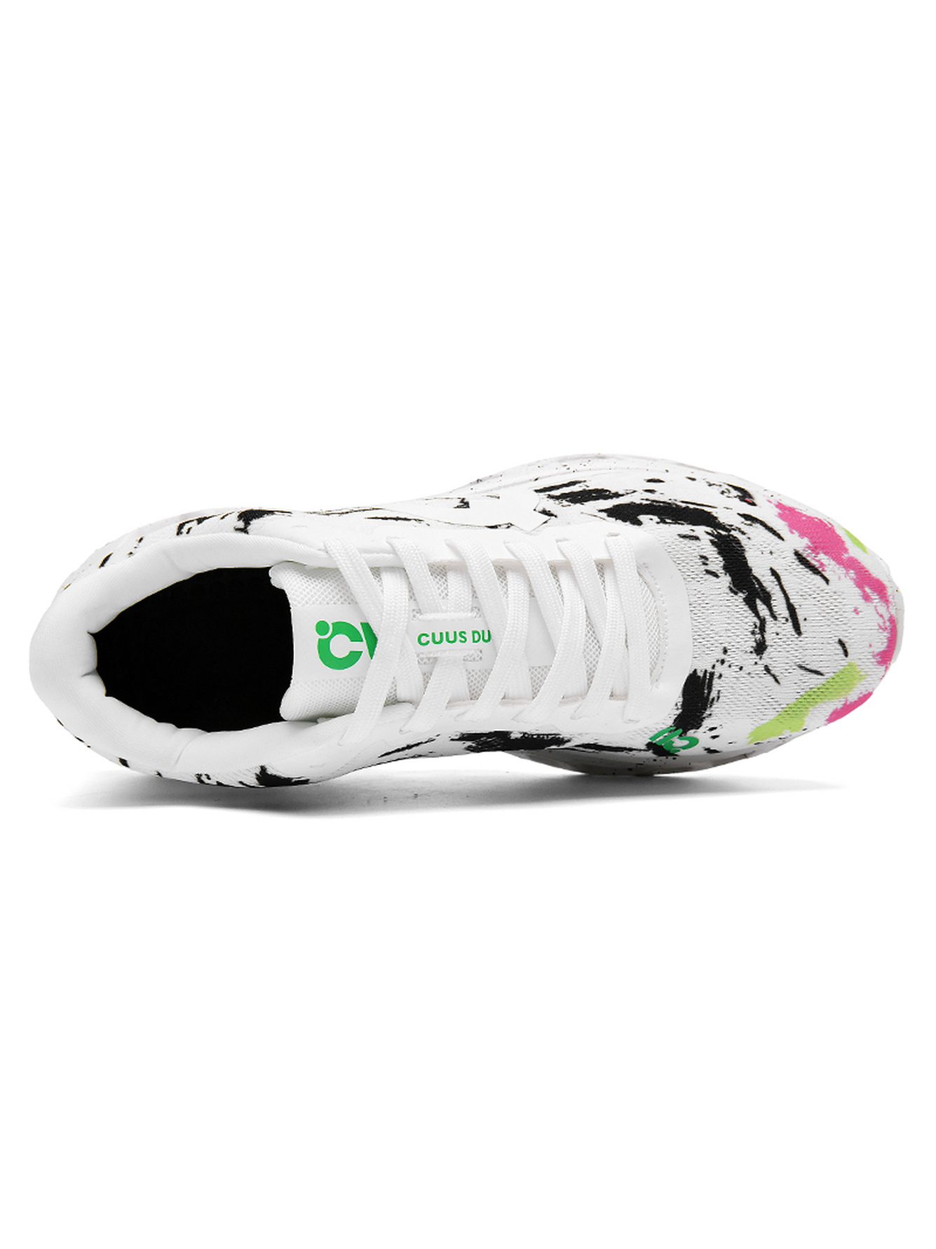 White Splash Art Men Sports Sneakers