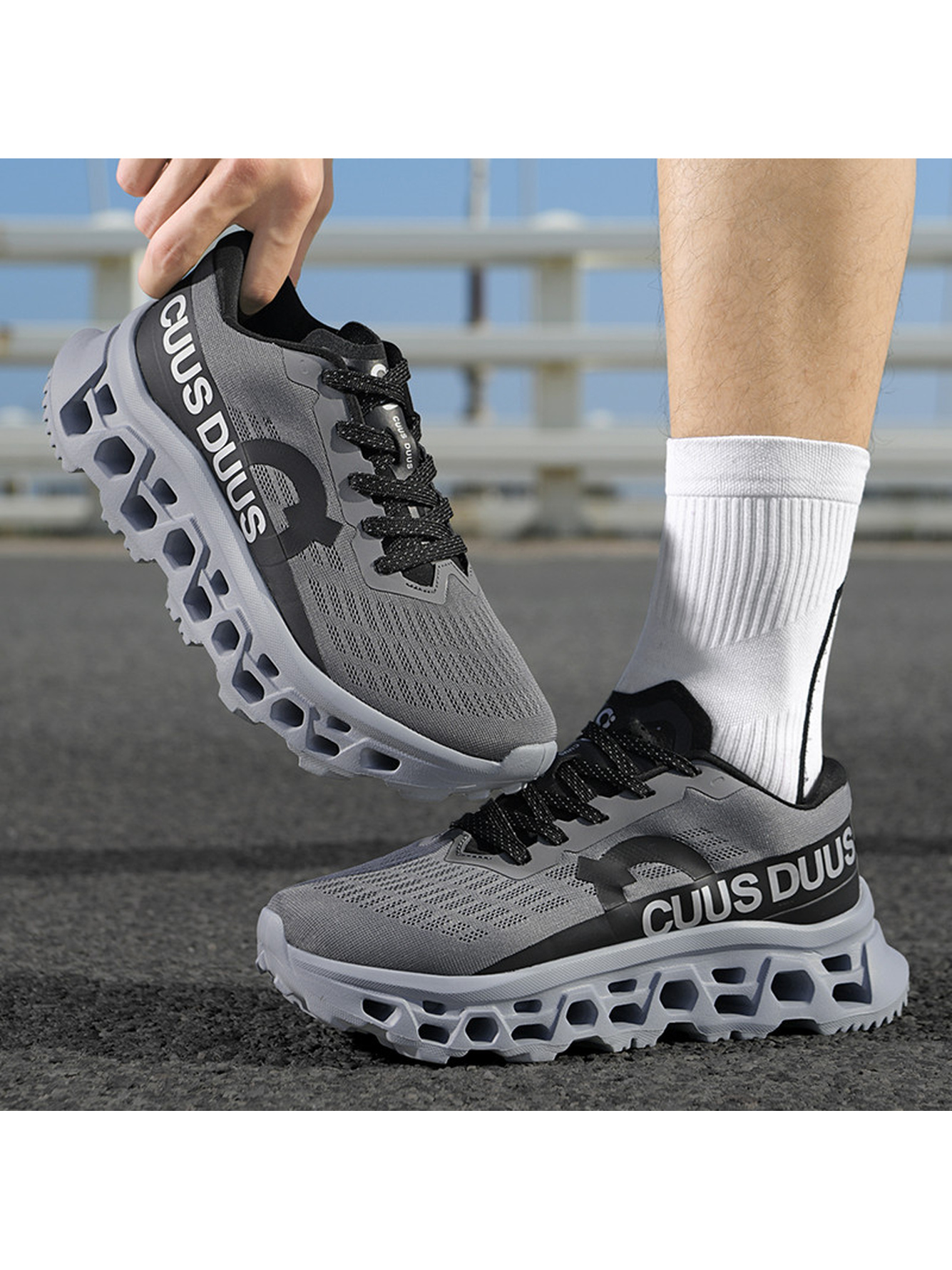 Men Charcoal Grey Sports Shoes