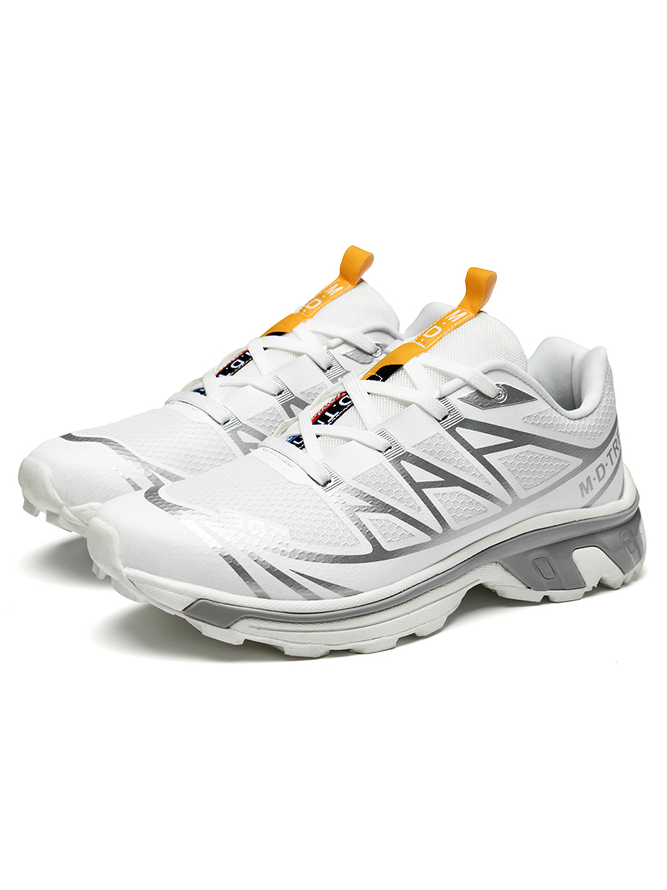 Men White Trail Runner Sneakers