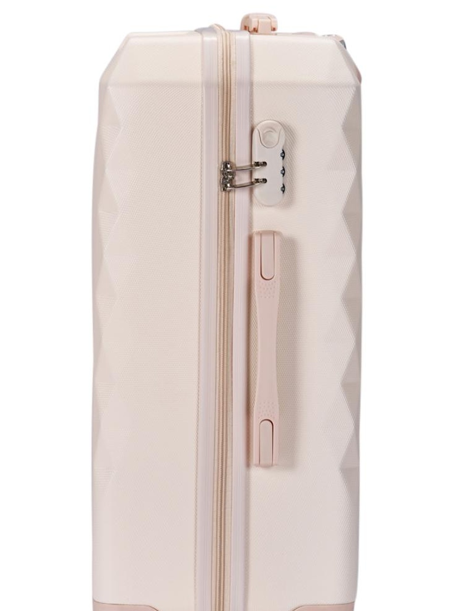 4-Piece Beige ABS Luggage Set with 360 Degree Spinner Wheels and Built-In Lock - 28/24/20/12 inch