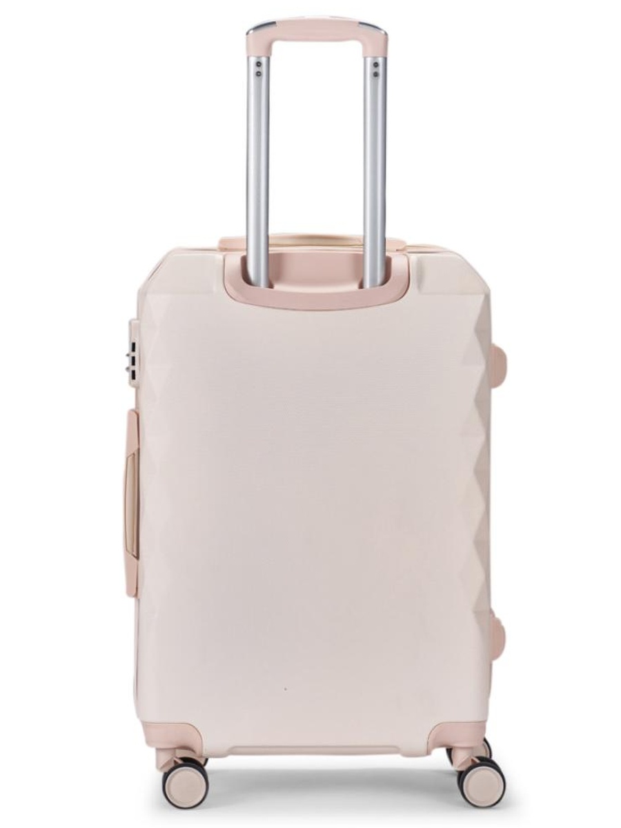 4-Piece Beige ABS Luggage Set with 360 Degree Spinner Wheels and Built-In Lock - 28/24/20/12 inch