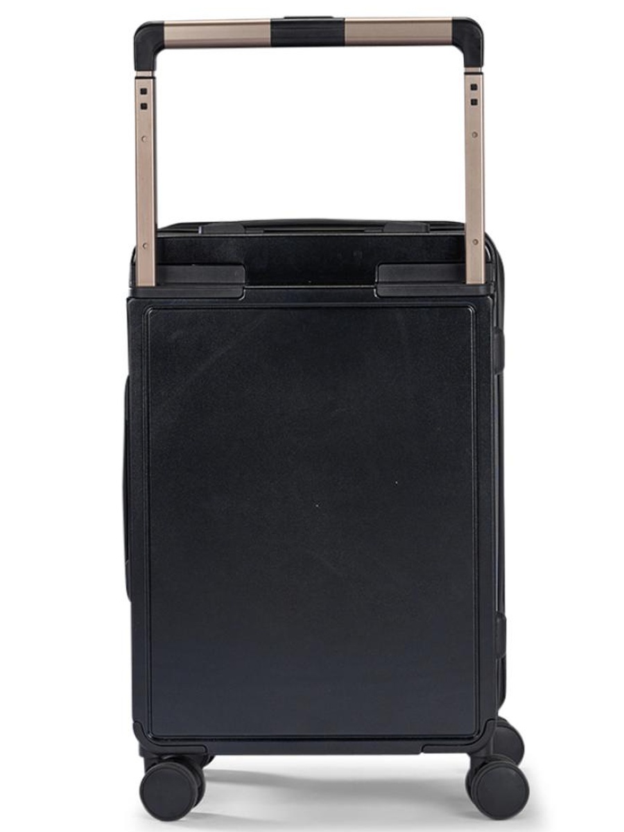 20-Inch Black Polycarbonate Cabin Luggage with Dual 360 Degree Spinner Wheels