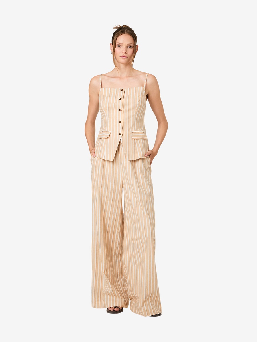 Sandlot Stripe Aspen Linen Tailored Top