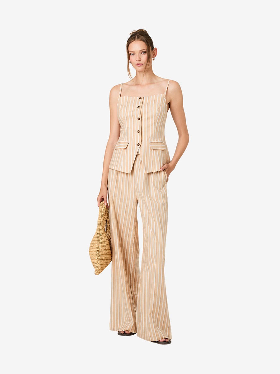 Sandlot Stripe Aspen Linen Tailored Top