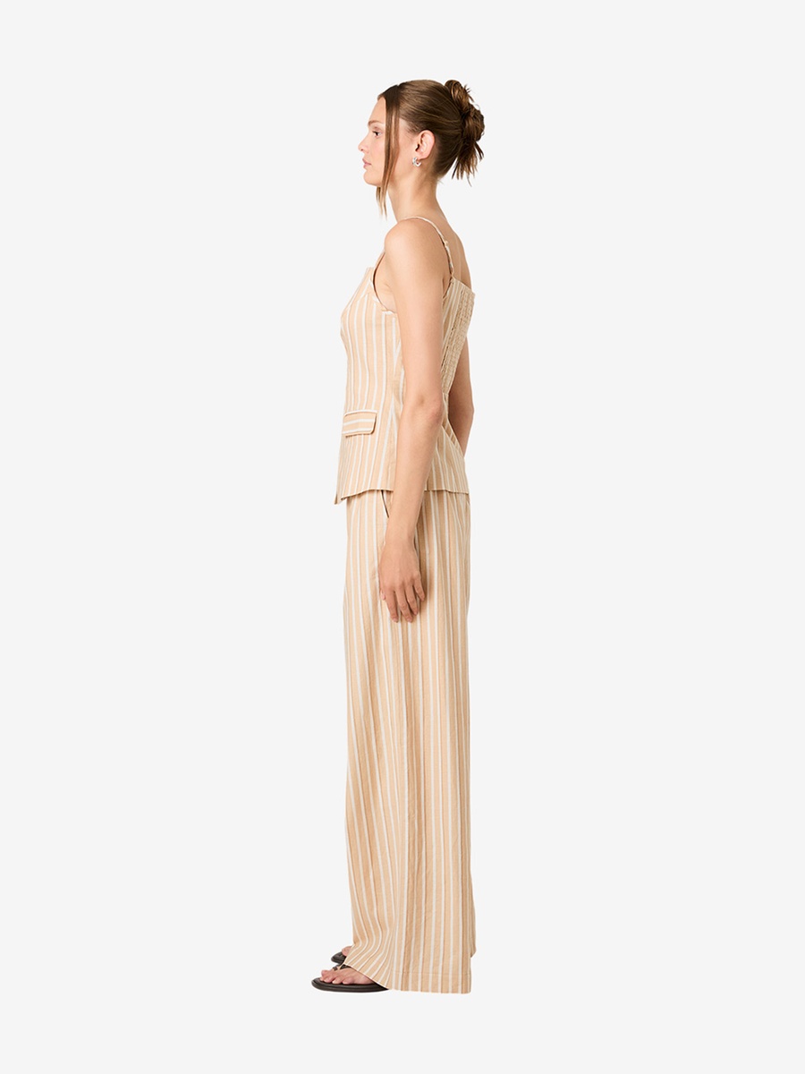 Sandlot Stripe Aspen Linen Tailored Top