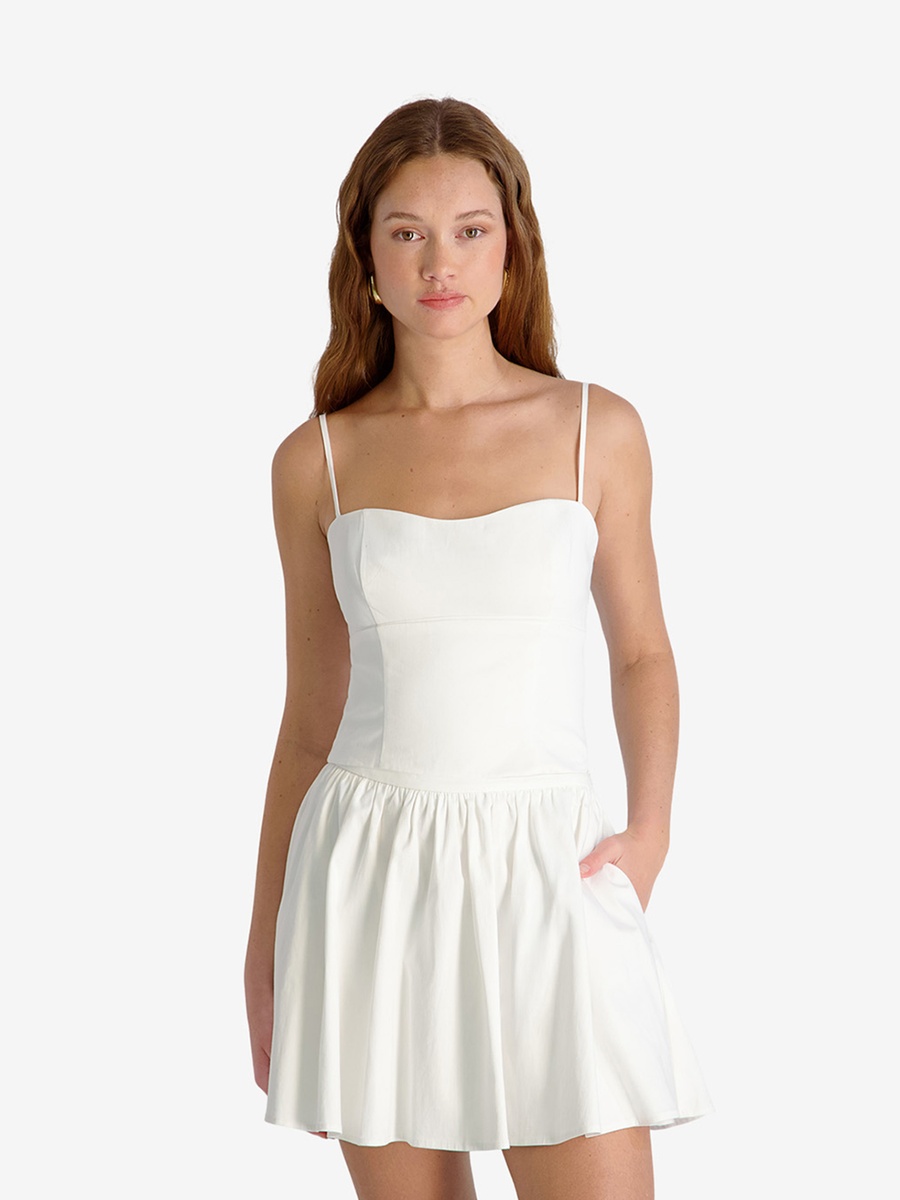 Summer White Cotton Sateen Cami