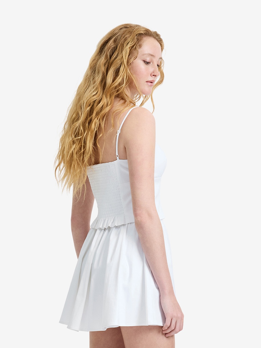 Summer White Cotton Sateen Cami