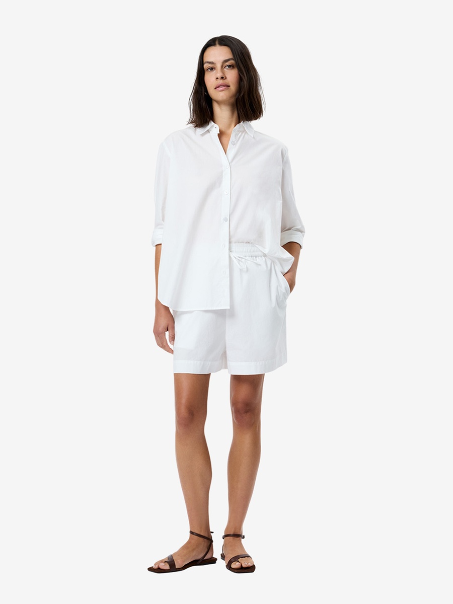 White Rhodes Poplin Drawstring Shorts