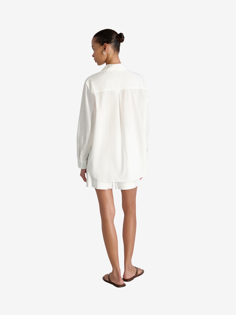 White Rhodes Poplin Drawstring Shorts
