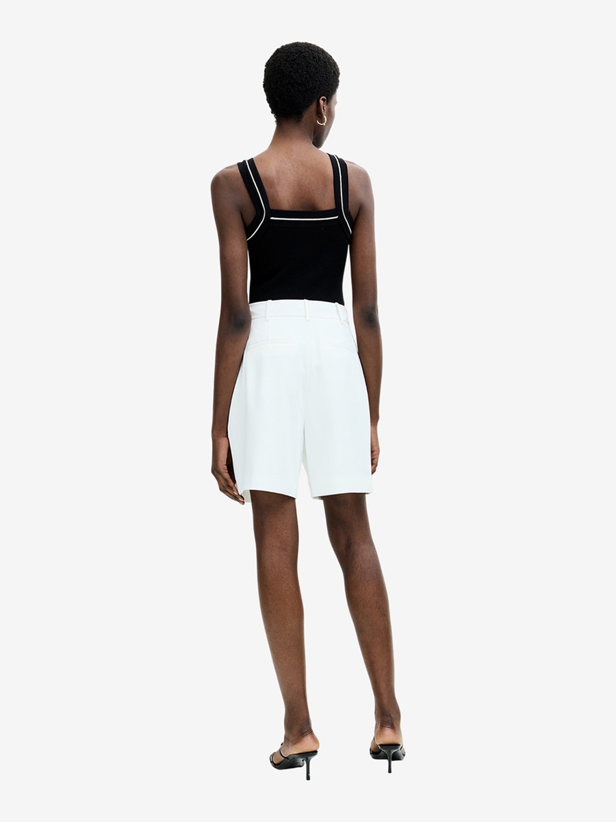 White Harry Suiting Bermuda Shorts