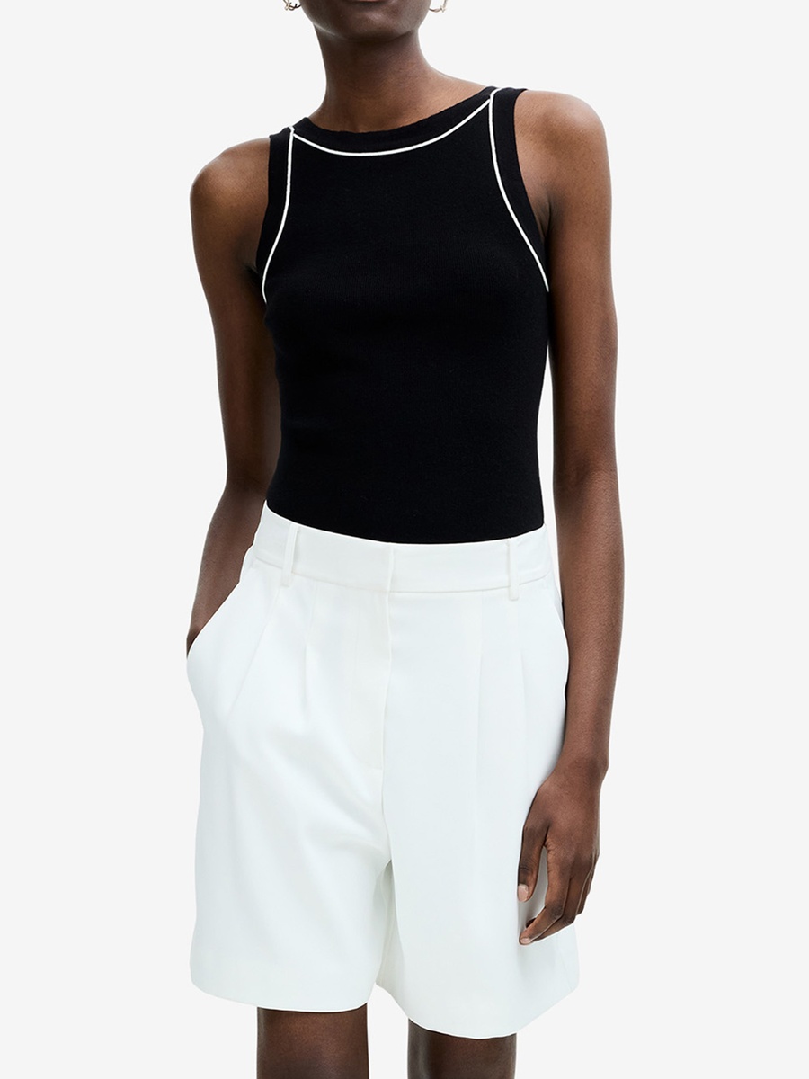 White Harry Suiting Bermuda Shorts