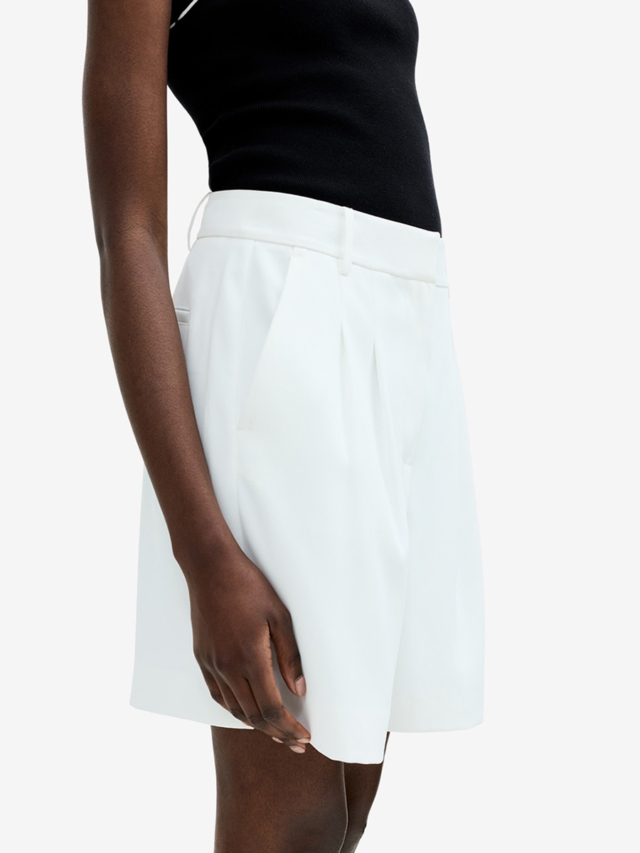 White Harry Suiting Bermuda Shorts