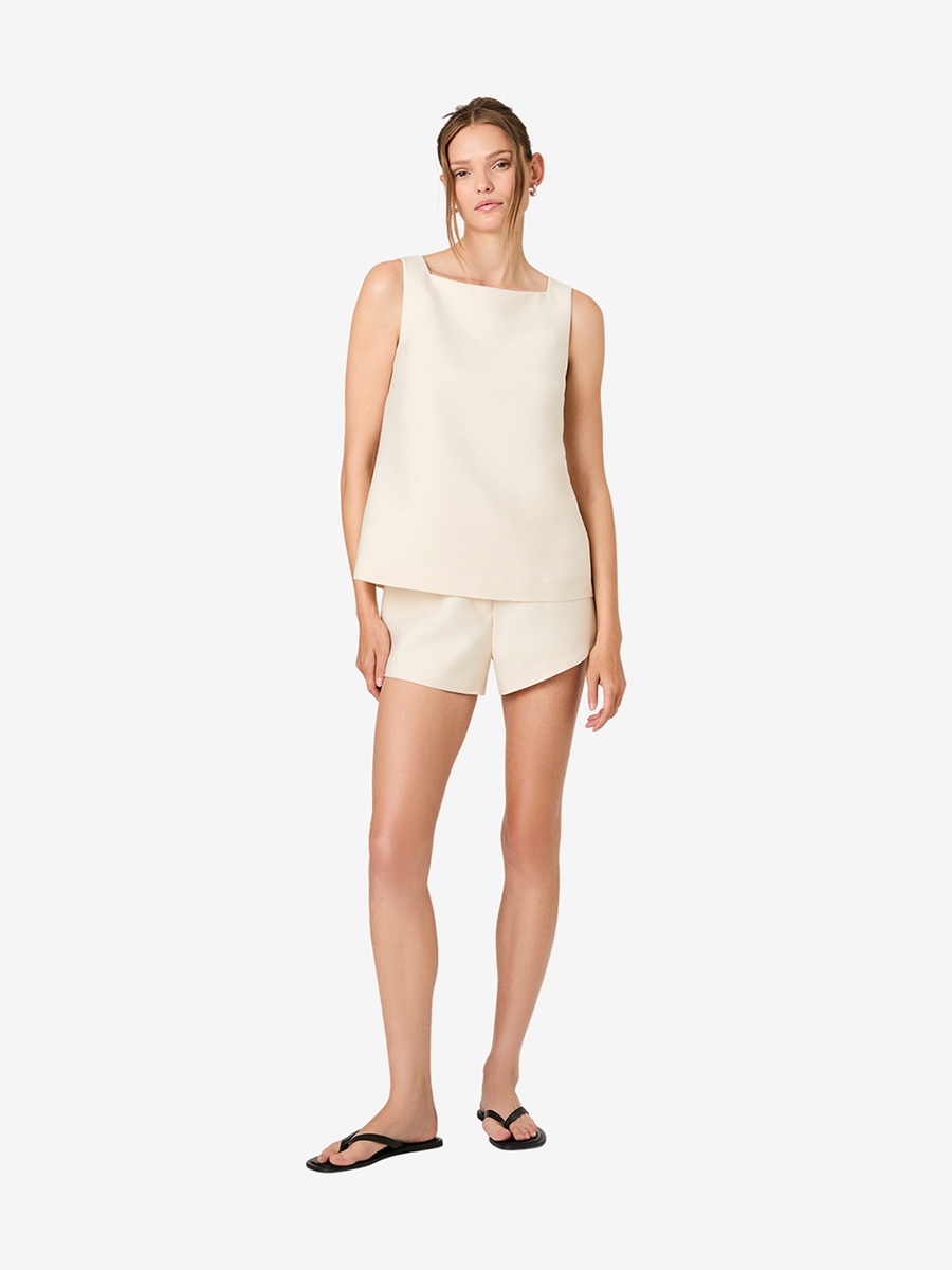 Structured Taffeta Relaxed Fit Shorts