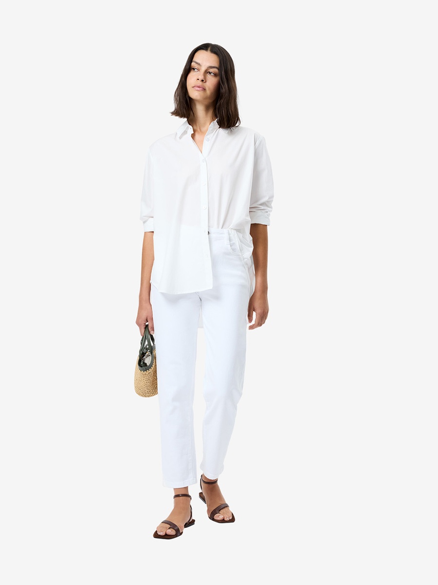 Summer White Rhodes Poplin Button Down Shirt