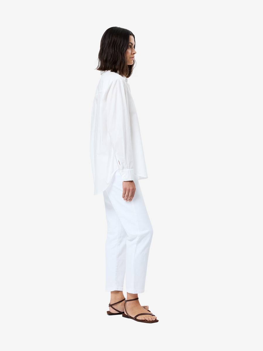 Summer White Rhodes Poplin Button Down Shirt