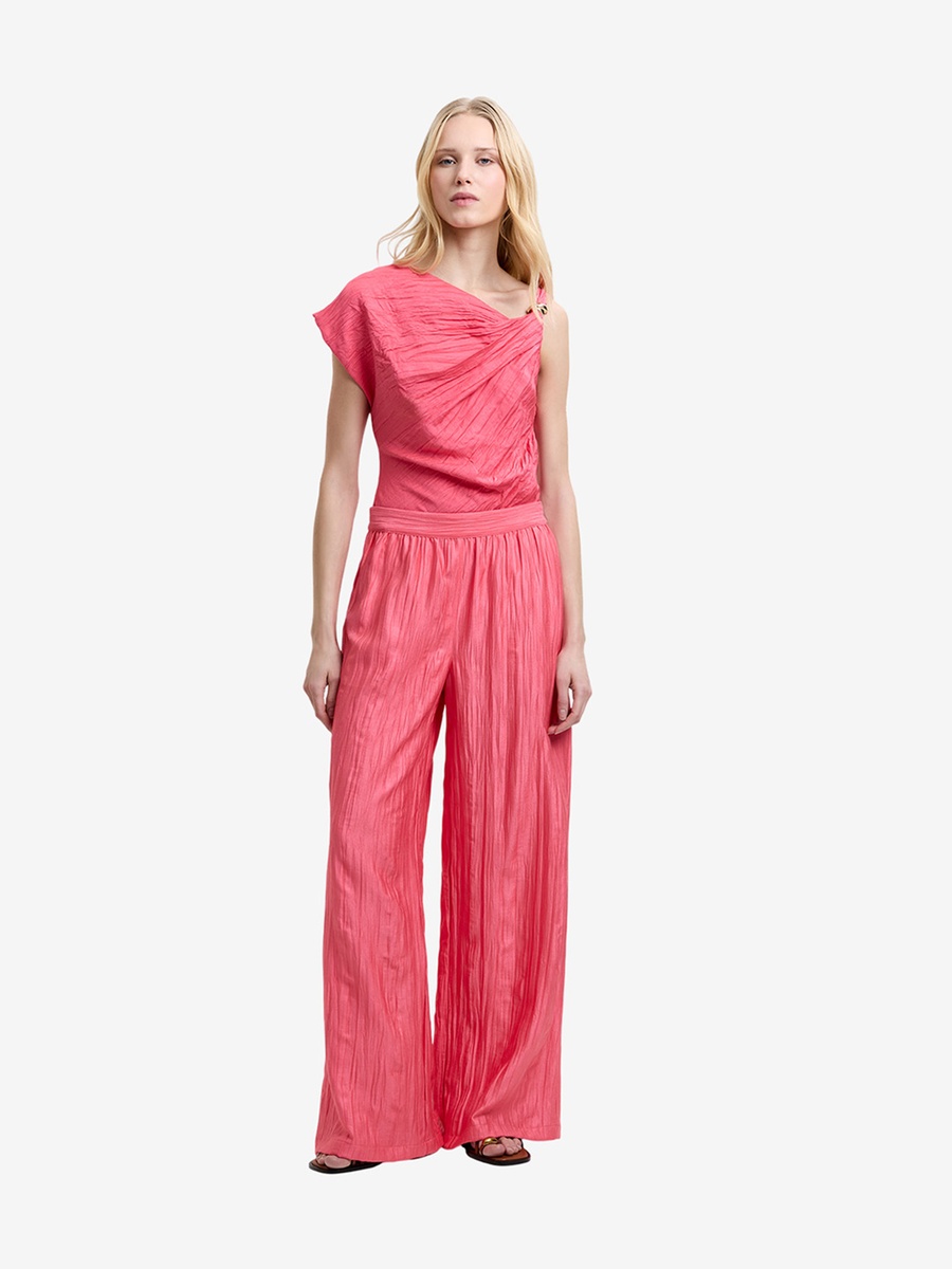 Fuschia Pink Novie Crinkle Trousers