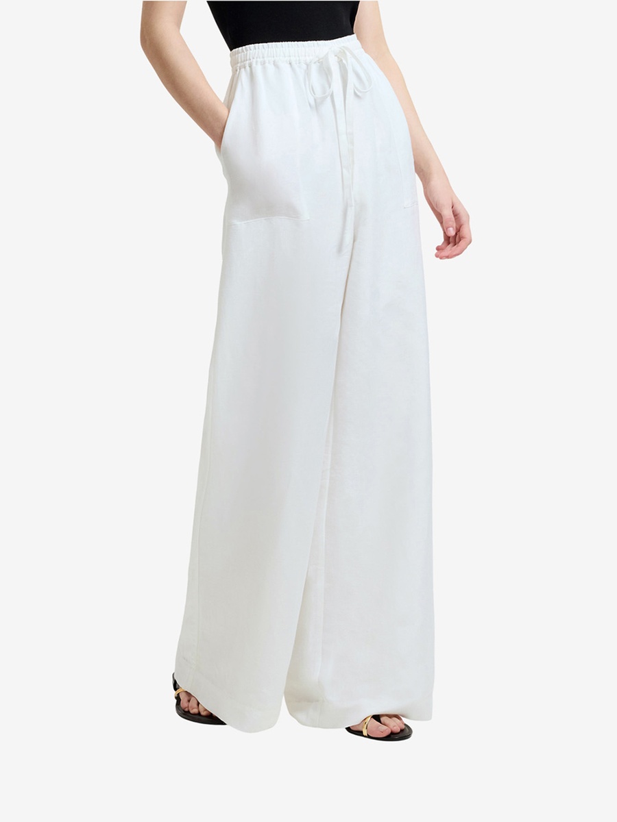 White Cooper Linen Wide Leg Pants