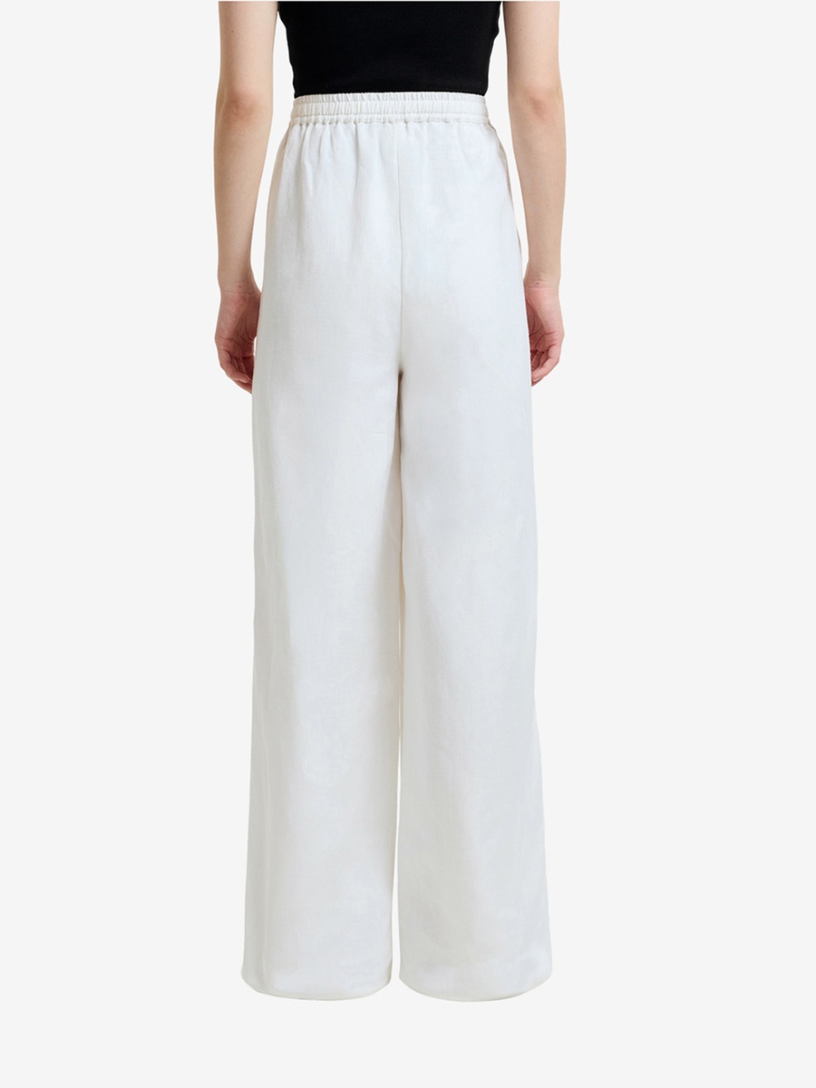 White Cooper Linen Wide Leg Pants