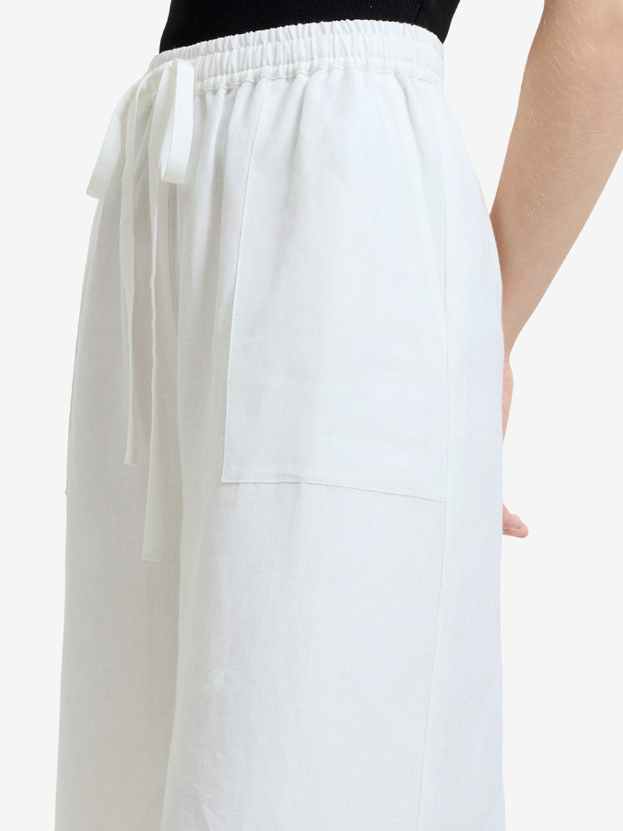 White Cooper Linen Wide Leg Pants