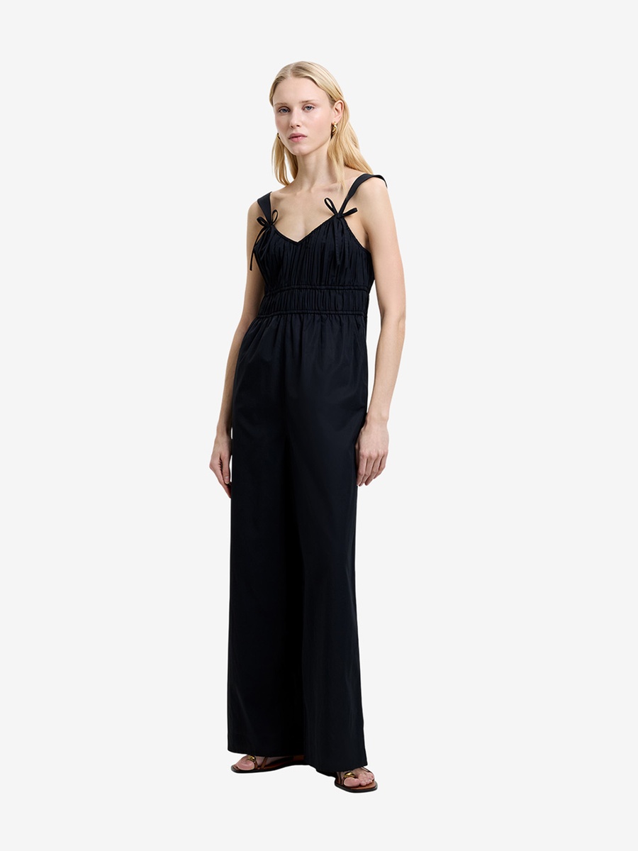 Black Era Poplin Bust Jumpsuit
