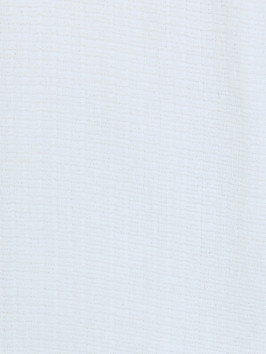 Men White Short Sleeve Open Weave Shirt